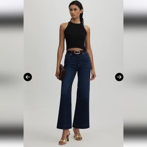 PAIGE Anessa Cropped High Rise Flare Jeans Symbolism Blue 30 EXCELLENT CONDITION